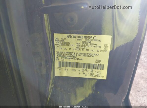 1FTBF2B69GEA27800 2016 FORD F-250 Black Շարժիչի բաժամունքի տեսք