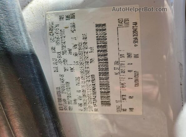 1FTBF4X85NKA18080 2022 FORD TRANSIT Белый Вид салона спереди