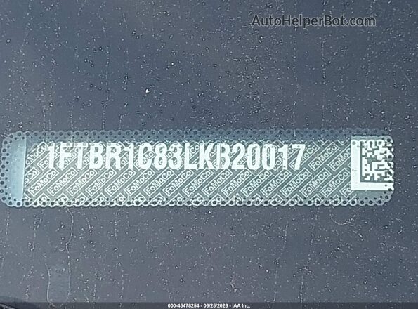 1FTBR1C83LKB20017 2020 FORD TRANSIT-250 White 