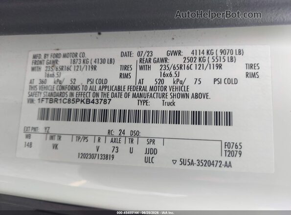 1FTBR1C85PKB43787 2023 FORD TRANSIT-250 Green Engine compartment view
