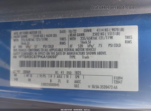 1FTBR2C87PKA10650 2023 FORD TRANSIT-250 Белый Вид подкапотного пространства