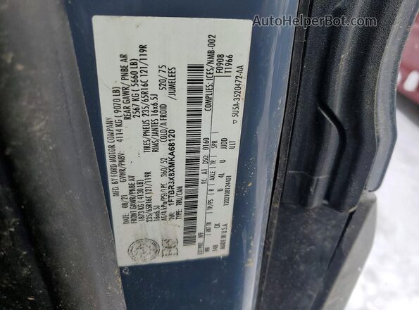 1FTBR3X8XMKA68120 2021 FORD TRANSIT Blue 