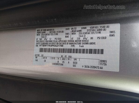 1FTBW1YK4PKA21788 2023 FORD E-TRANSIT-350 Silver Engine compartment view
