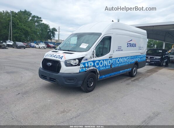 1FTBW3X85MKA05614 2021 FORD TRANSIT-350 White წინა მარცხენა ხედი სამი მეოთხედიდან