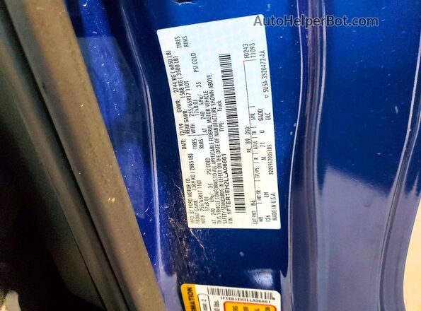 1FTER1EH2LLA06661 2020 FORD RANGER Blue Engine compartment view