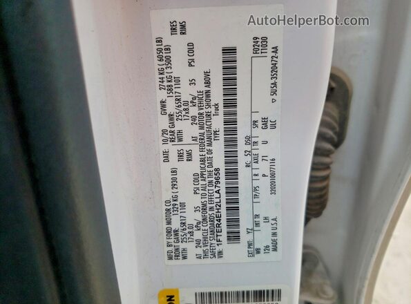 1FTER4EH2LLA79658 2020 FORD RANGER White ძრავის განყოფილების ხედი