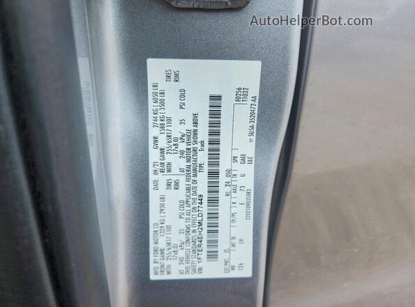 1FTER4EH2MLD77449 2021 FORD RANGER Silver 