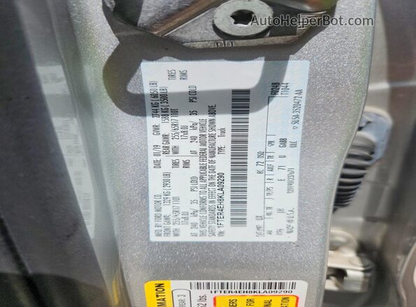 1FTER4EH8KLA09290 2019 FORD RANGER Silver Вид наклейки з VIN-кодом