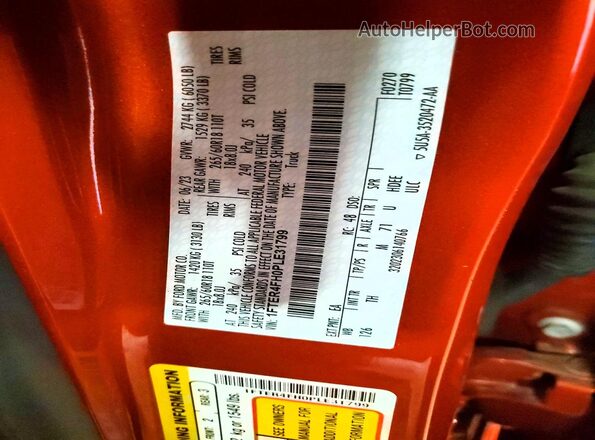 1FTER4FH0PLE31799 2023 FORD RANGER Красный Вид подкапотного пространства