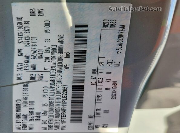1FTER4FH1PLE22657 2023 FORD RANGER Серый Вид подкапотного пространства
