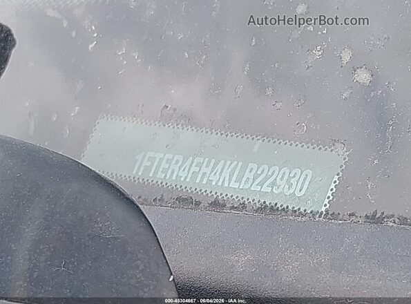 1FTER4FH4KLB22930 2019 FORD RANGER Gray 