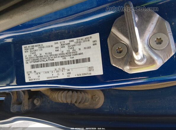 1FTER4FH7KLA77546 2019 FORD RANGER Blue Engine compartment view