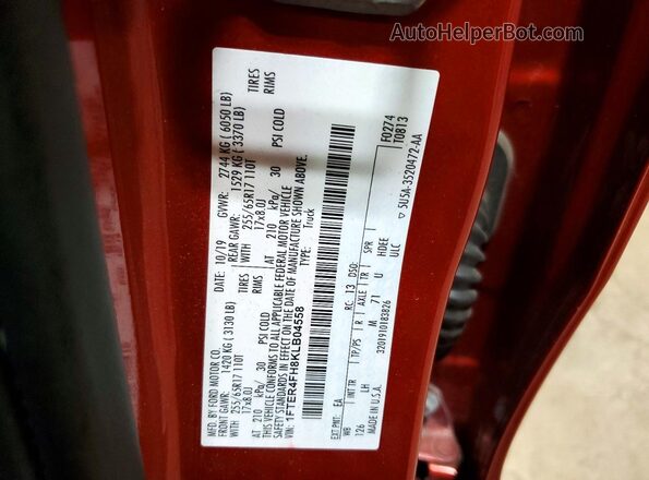 1FTER4FH8KLB04558 2019 FORD RANGER Orange 