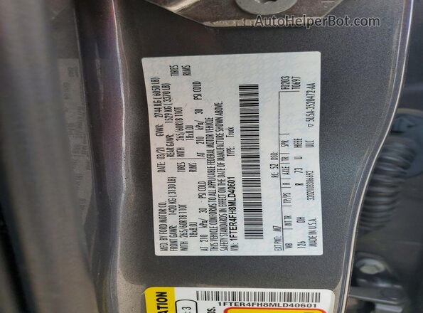 1FTER4FH8MLD40601 2021 FORD RANGER Gray Вид підкапотного простору