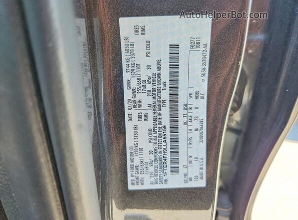 1FTER4FH9LLA55159 2020 FORD RANGER Charcoal Vista del compartimento del motor