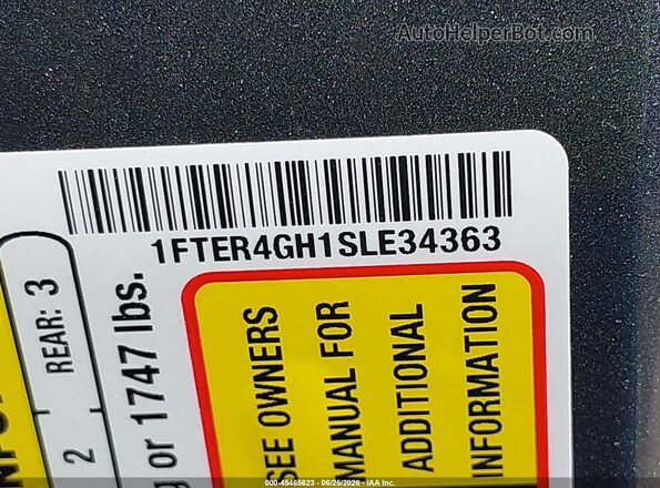 1FTER4GH1SLE34363 2025 FORD RANGER Gray Widok komory silnika