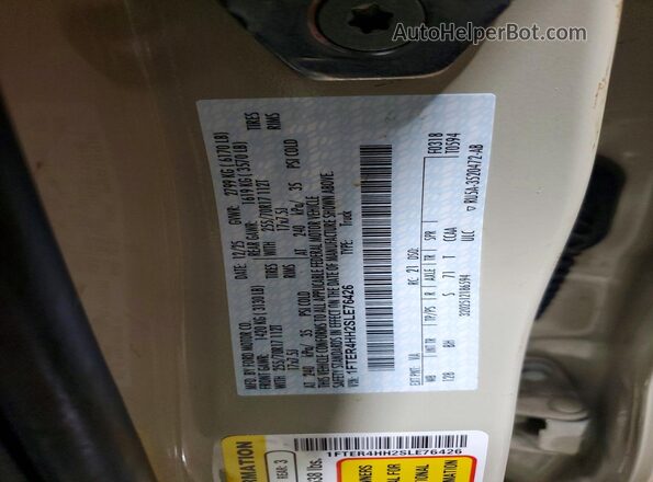 1FTER4HH2SLE76426 2025 FORD RANGER Cream VIN კოდის სტიკერის ხედი