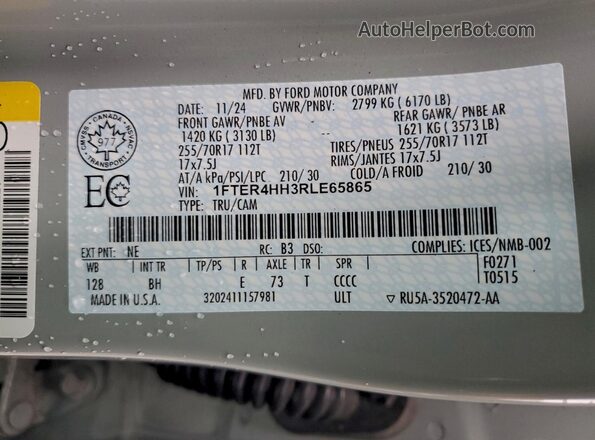 1FTER4HH3RLE65865 2024 FORD RANGER Gray 