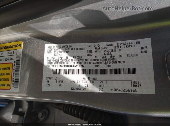 1FTER4HH8RLE21876 2024 FORD RANGER Silver Engine compartment view