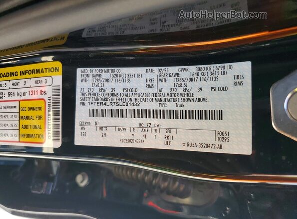 1FTER4LR7SLE01432 2025 FORD RANGER Black 