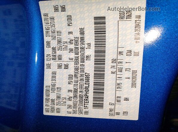 1FTER4PH0RLE66957 2024 FORD RANGER Blue 