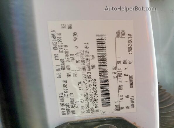 1FTEW1C55JKD43989 2018 FORD F150 White Engine compartment view
