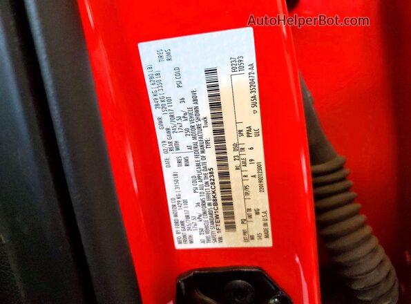 1FTEW1CB8KKC82385 2019 FORD F150 Красный Вид подкапотного пространства