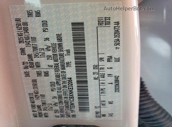 1FTEW1CBXNKE32064 2022 FORD F150 Белый Вид подкапотного пространства