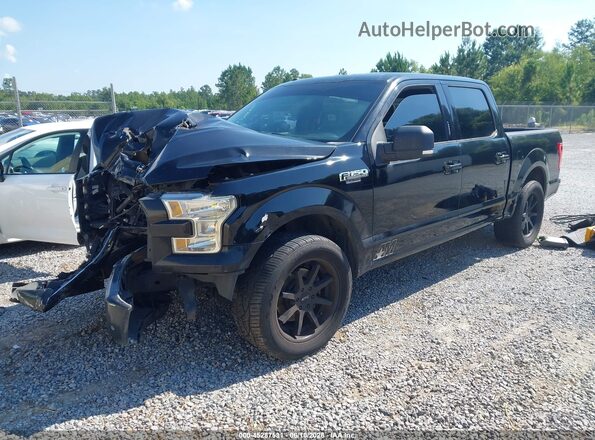 1FTEW1CF8GFD49375 2016 FORD F150 Black Առջևի ձախ երեք քառորդ տեսարան