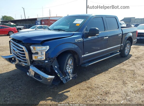 1FTEW1CG1HKC16751 2017 FORD F150 Dark Blue Передняя левая четверть
