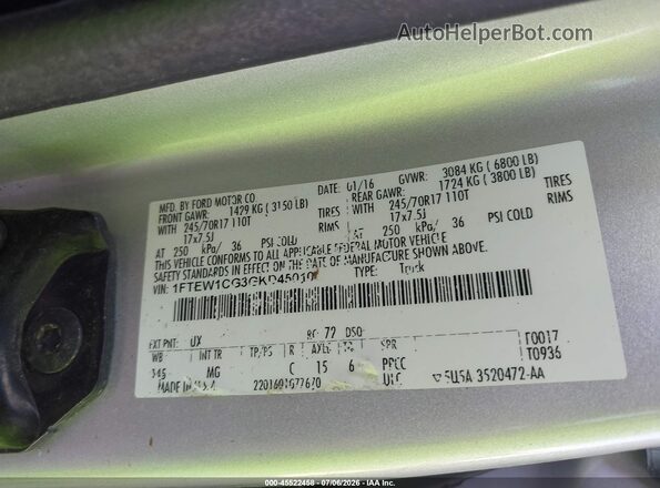 1FTEW1CG3GKD45010 2016 FORD F150 White Вид підкапотного простору