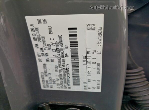 1FTEW1CP2JFB72175 2018 FORD F150 Gray VIN sticker view