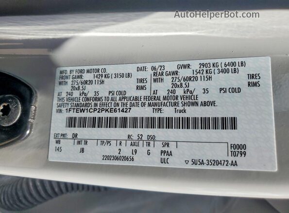 1FTEW1CP2PKE61427 2023 FORD F150 Gray Engine compartment view