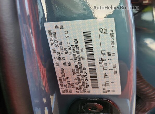 1FTEW1CP4PKD41094 2023 FORD F150 Blue VIN կոդի պիտակի տեսք