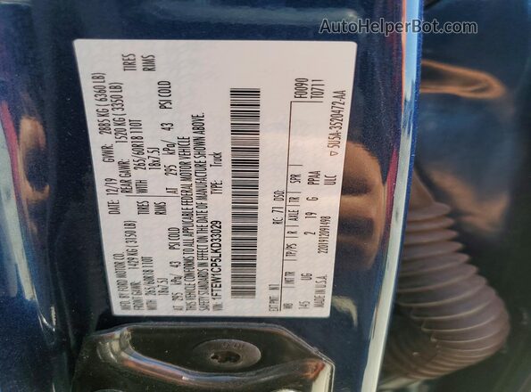1FTEW1CP5LKD33029 2020 FORD F150 Синий Вид подкапотного пространства