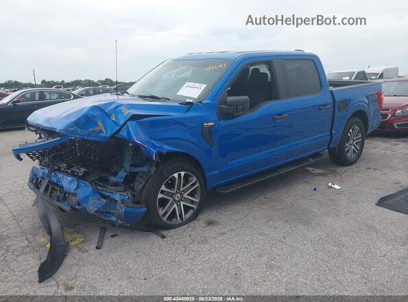 1FTEW1CP5MKD97086 2021 FORD F150 Blue Передня ліва чверть