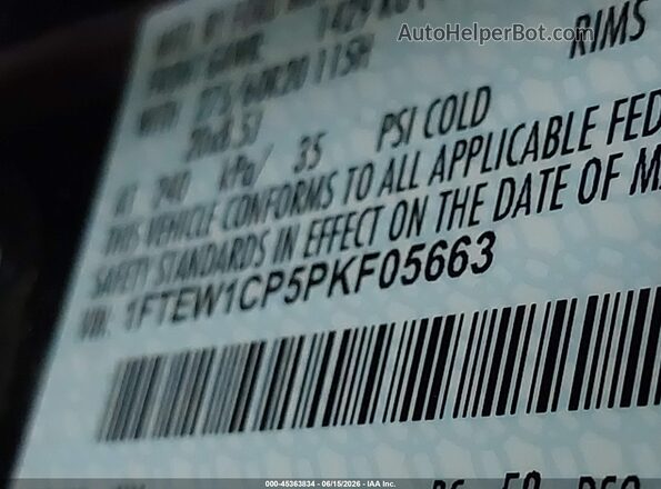 1FTEW1CP5PKF05663 2023 FORD F150 Black Вид підкапотного простору