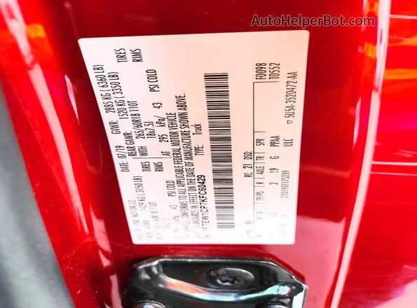 1FTEW1CP7KFC60429 2019 FORD F150 Red 