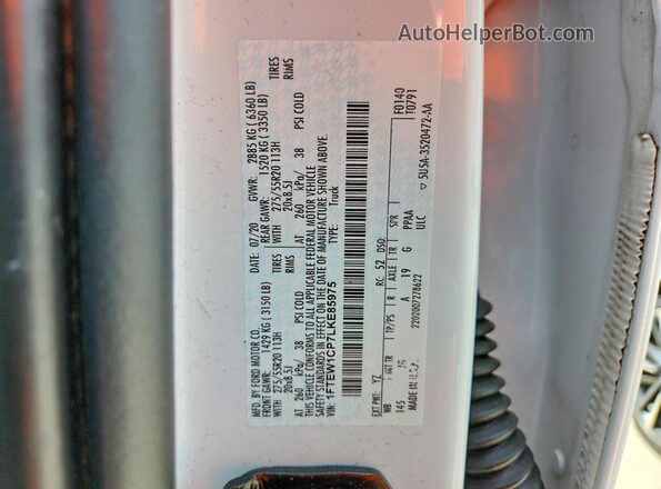 1FTEW1CP7LKE85975 2020 FORD F150 White Շարժիչի բաժամունքի տեսք