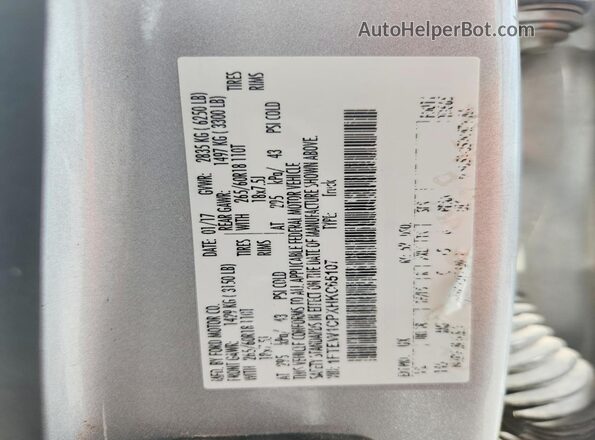 1FTEW1CPXHKC65107 2017 FORD F150 Silver 