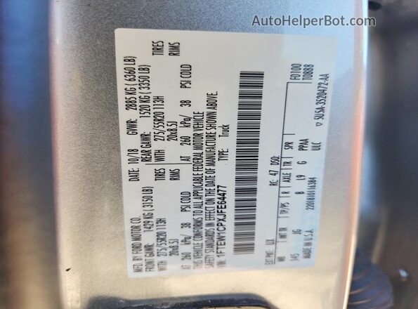 1FTEW1CPXJFE64477 2018 FORD F150 Silver 