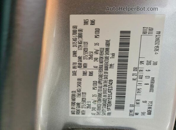 1FTEW1E55JFE37439 2018 FORD F150 Silver 