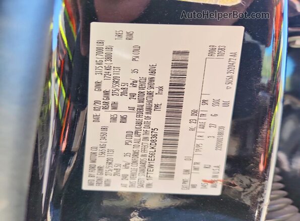 1FTEW1E56LKD83675 2020 FORD F150 Black VIN կոդի պիտակի տեսք