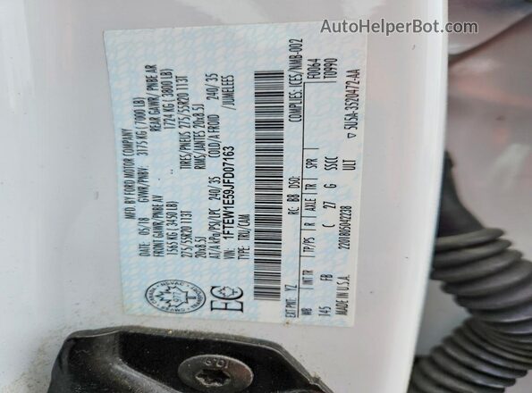 1FTEW1E59JFD07163 2018 FORD F150 White Vista del compartimento del motor