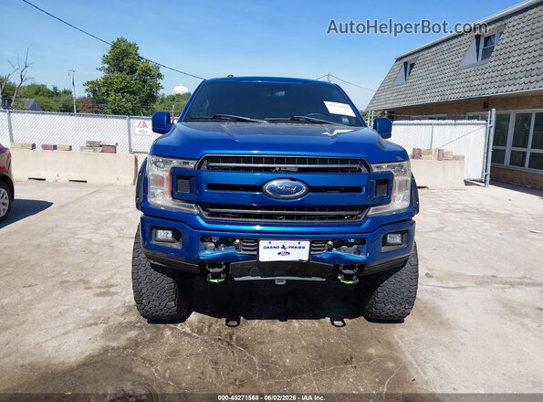 1FTEW1E59JKC85172 2018 FORD F150 Blue Вид задньої частини салону