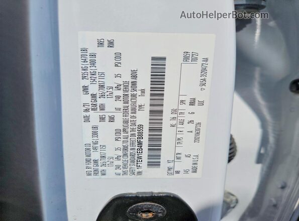 1FTEW1EB4MFB88559 2021 FORD F150 White Widok komory silnika