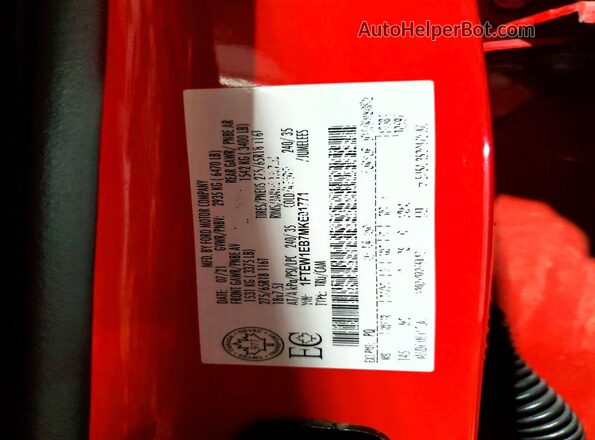1FTEW1EB7MKE01771 2021 FORD F150 Red Widok komory silnika