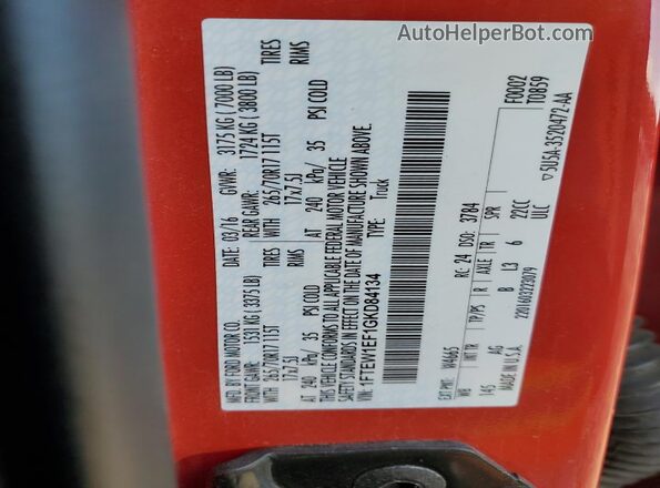 1FTEW1EF1GKD84134 2016 FORD F150 Red Vista del compartimento del motor