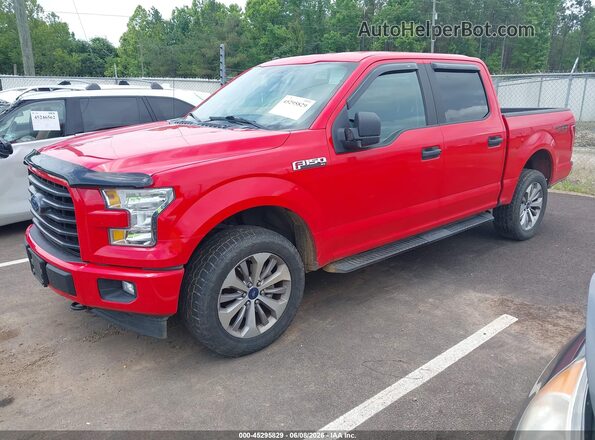 1FTEW1EF1HKC51598 2017 FORD F150 Red Առջևի ձախ երեք քառորդ տեսարան