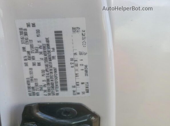 1FTEW1EF3GFD19097 2016 FORD F150 White 